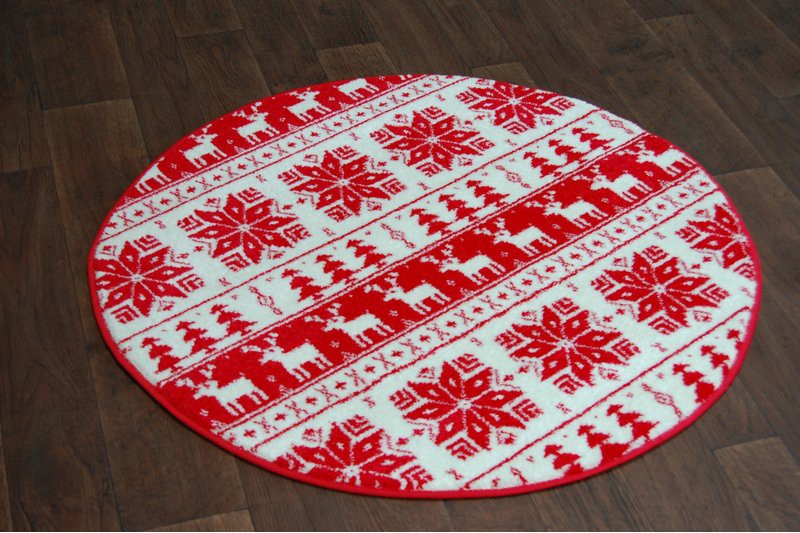 Modern Circle Rugs Cream Red Xmas Christmas Star Snowflake Winter Ebay - circle christmas rug roblox