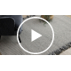Wollteppich TAHAR 99003F Creme / grau - HANDGEWEBT Linien, Fransen 